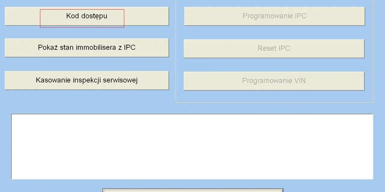 Program OP-COM do Opla, opcje: kod dostępu, kasowanie błędów kluczykiem, programowanie IPC, reset IPC, programowanie VIN.