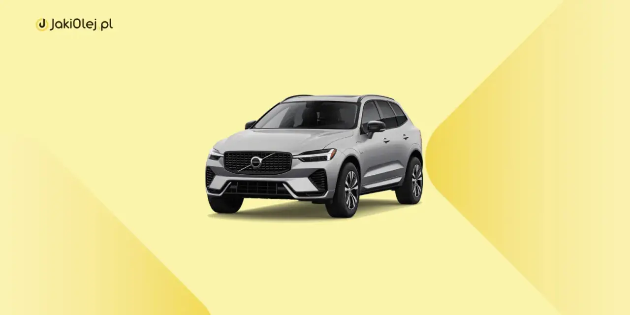 Srebrne Volvo XC60 na żółtym tle. Dowiedz się, jaki olej silnikowy wybrać do swojego Volvo XC60.