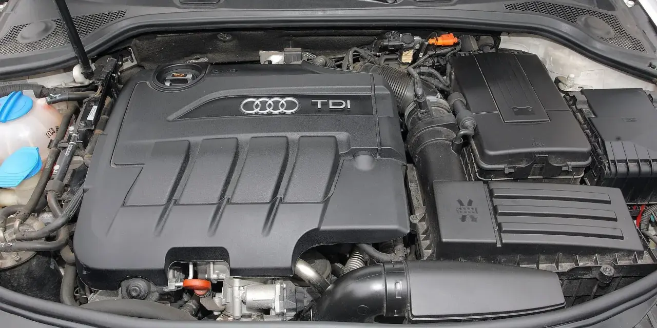 Silniki TDI w Audi A3, widok komory silnika.