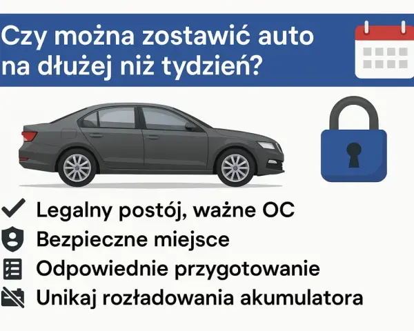 Ile może stać samochód bez odpalania? Dowiedz się, jak przygotować auto do dłuższego postoju, by uniknąć rozładowania akumulatora.