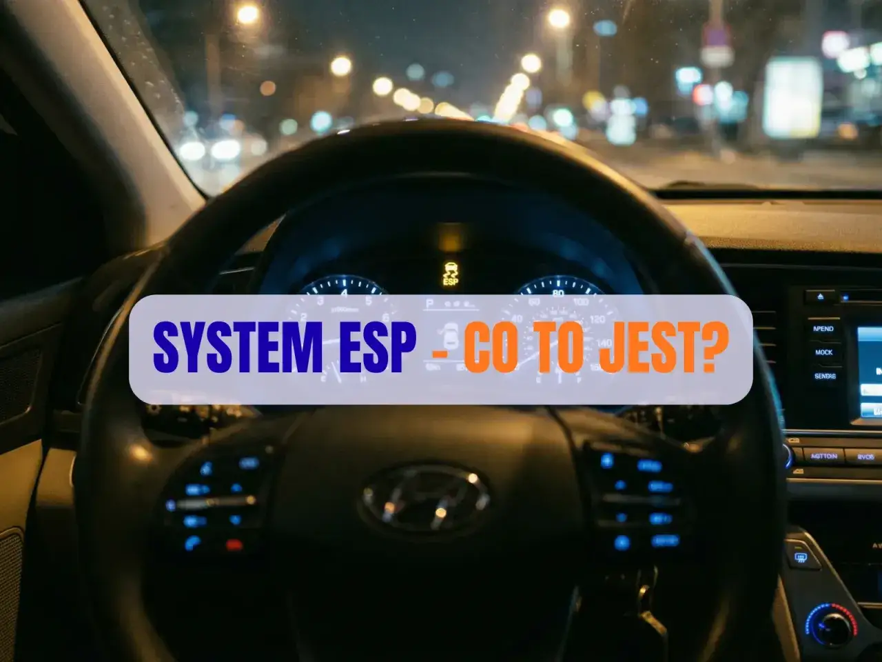 Kontrolka ESP miga, gdy system zapobiega szarpaniu auta na śliskiej nawierzchni.