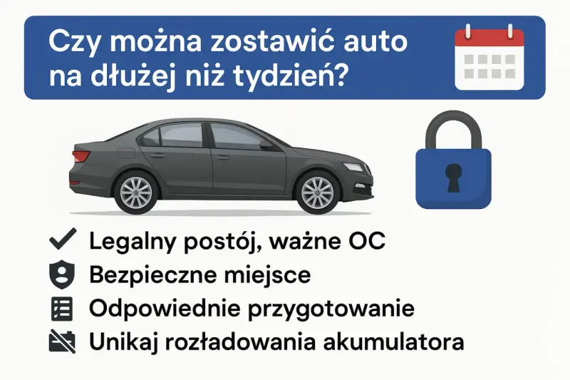 Ile może stać samochód bez odpalania? Dowiedz się, jak przygotować auto do dłuższego postoju, by uniknąć rozładowania akumulatora.