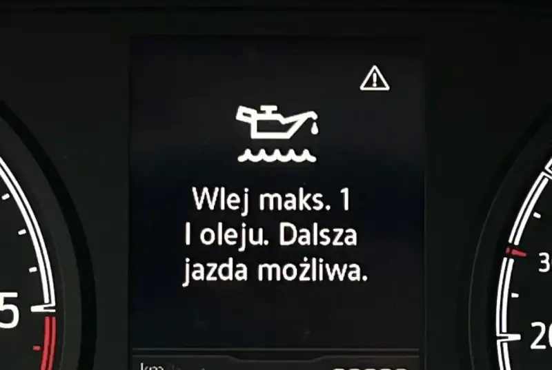 Kontrolka oleju z falą informuje: "Wlej maks. 1 l oleju. Dalsza jazda możliwa.